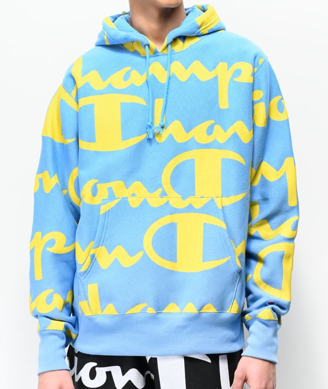 blue champion hoodie